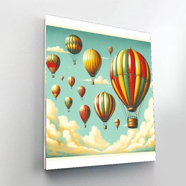 Vintage Balloon Festival DIY Paint By Numbers