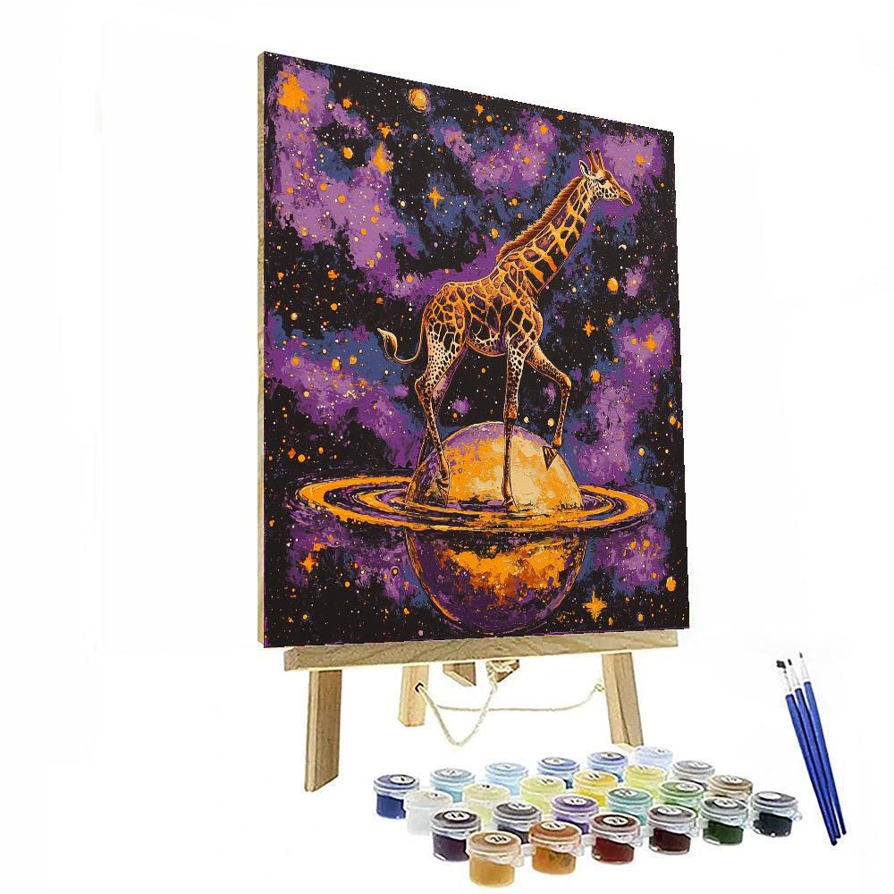 Dali Inspired Giraffe Galaxy  Number Painting
