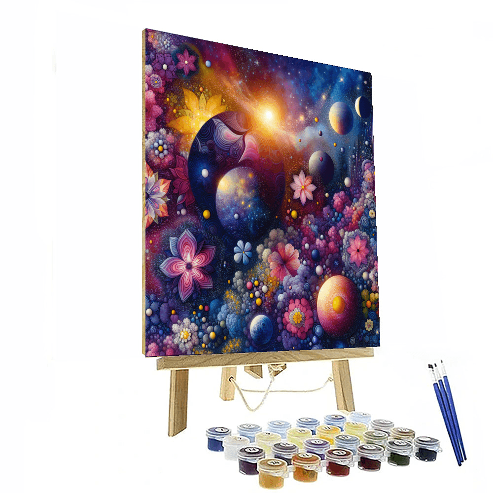 Galactic Garden Blooms Number Painting