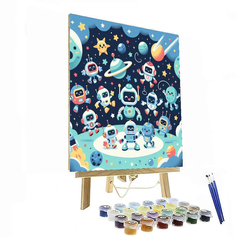 Cool Space Robots Painting Number Kit
