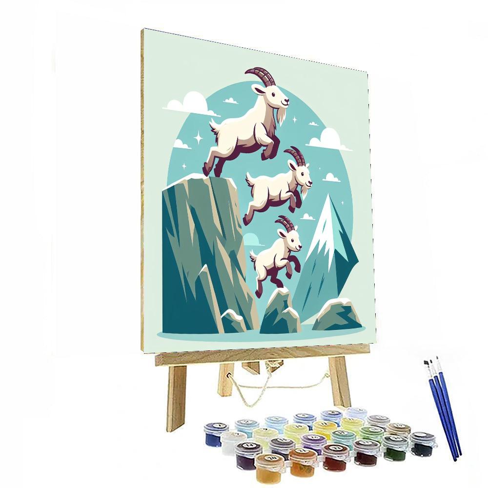 Mountain Goat High Jinks Number Painting