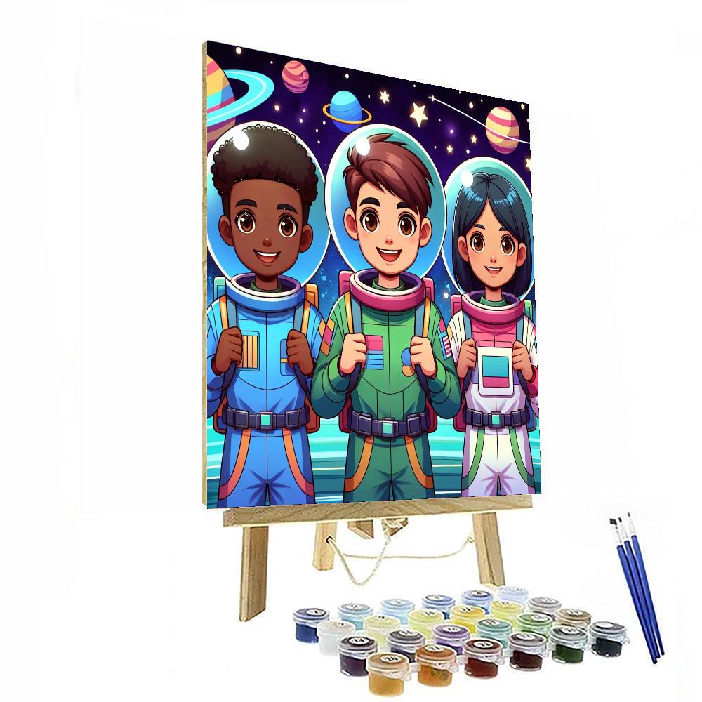 Outer Space Explorer Voyage Painting Number Kit