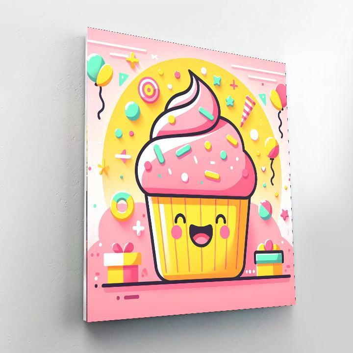 Cheerful Cupcake DIY Paint By Numbers