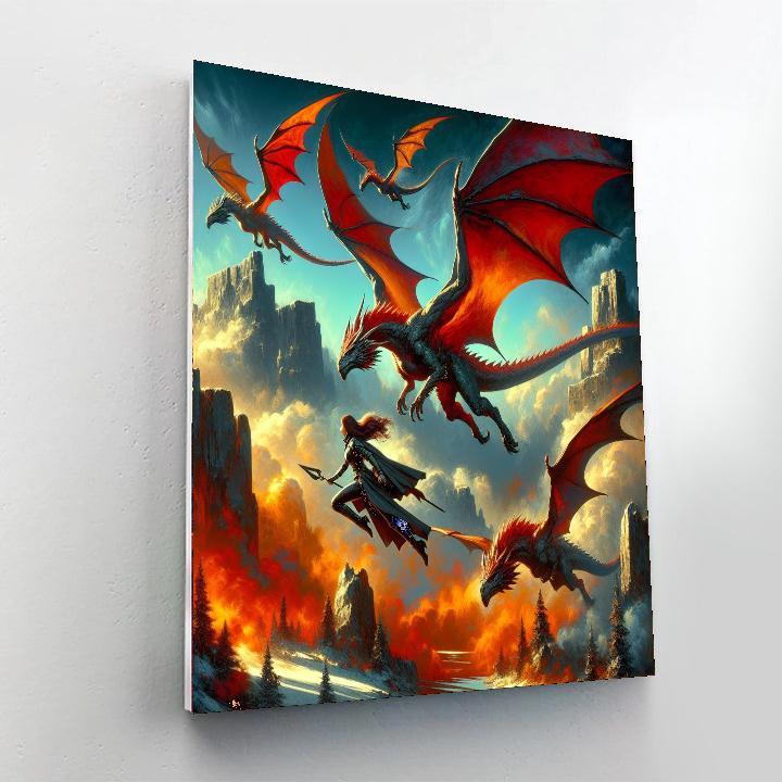 Fantasy Dragon Rider Numbered Painting Kits