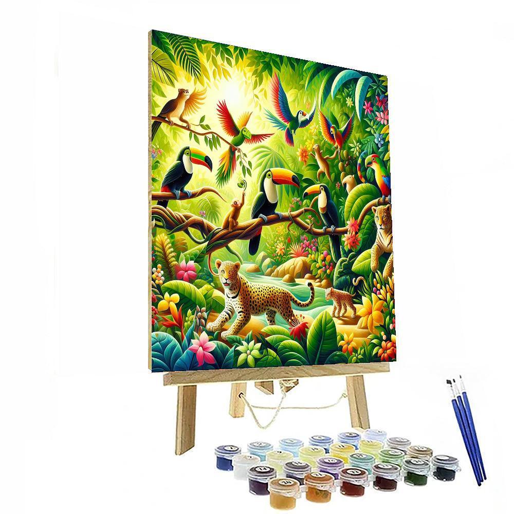Lively Jungle Fiesta Numbered Painting Kits