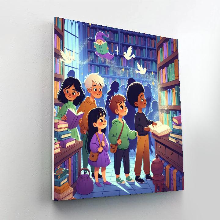 Enchanted Bookstore Adventure Painting Number Kit