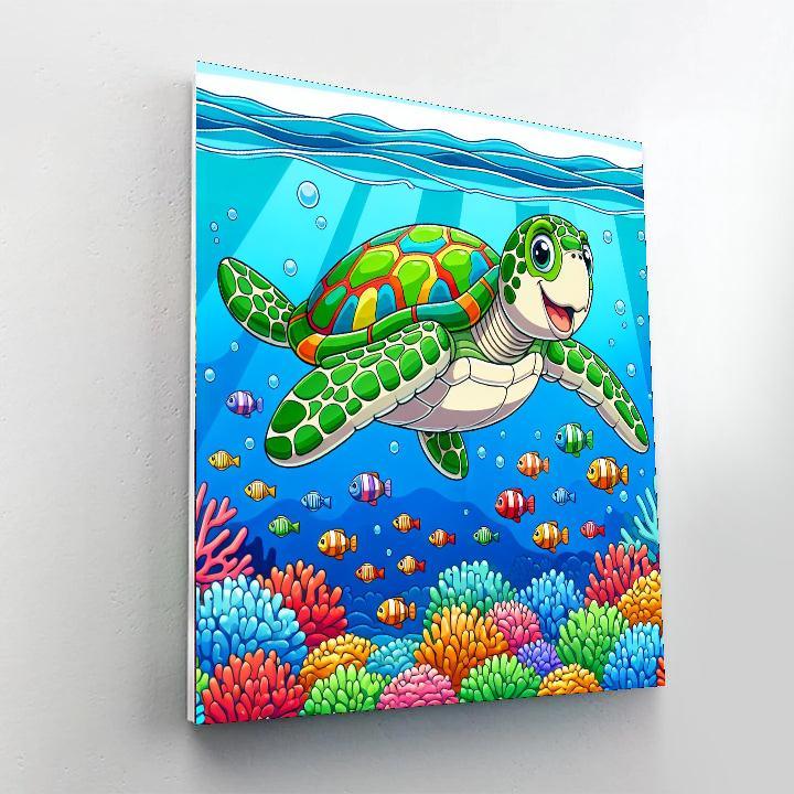 Playful Sea Turtle Paint By Numbers Kits