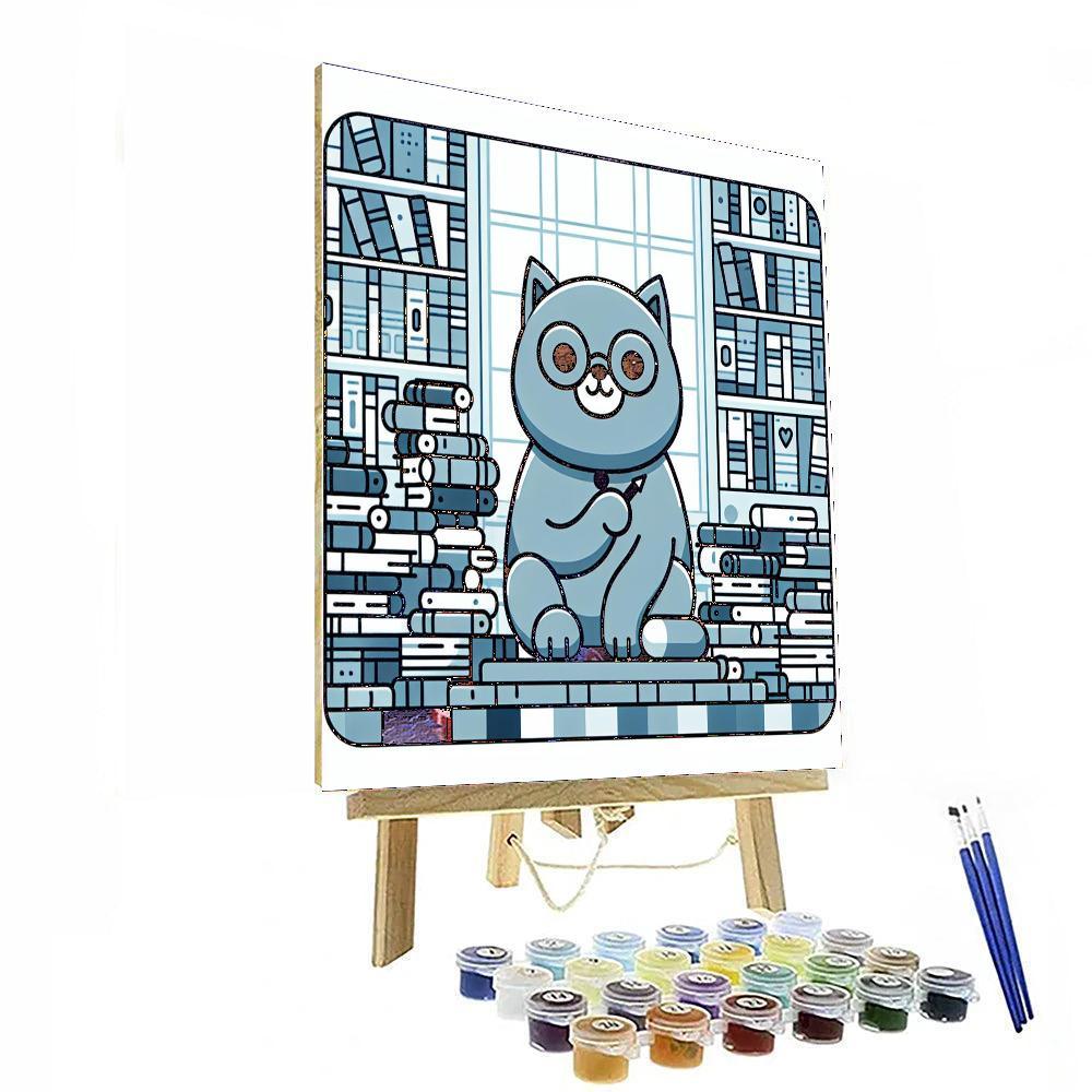 Clever Cat Librarian Paint By Numbers Kits