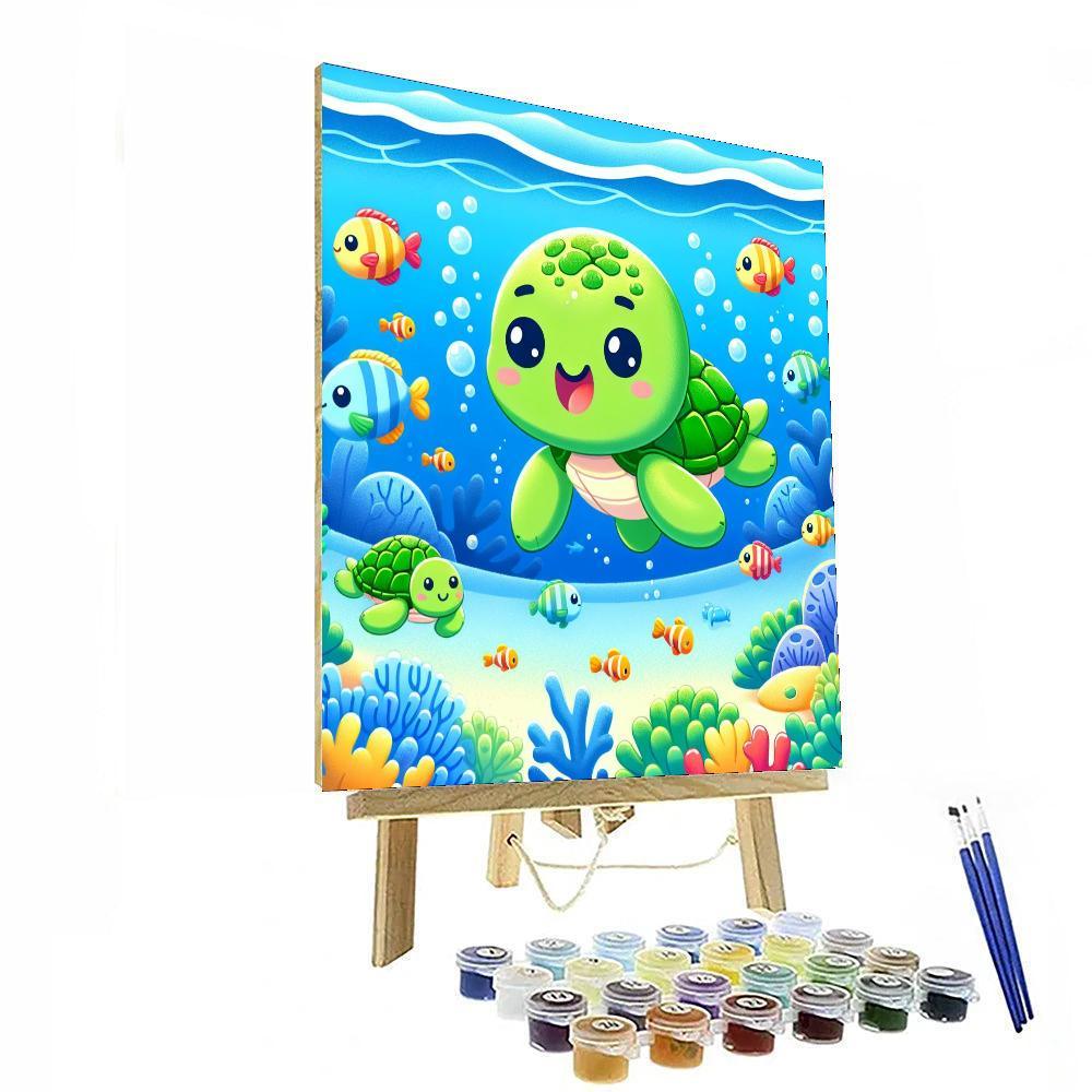 Adorable Baby Turtles Paint By Color