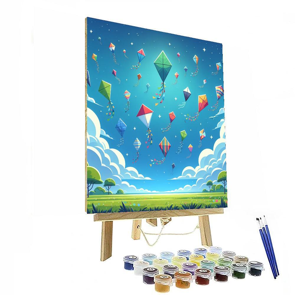 Playful Kites Painting Number Kit