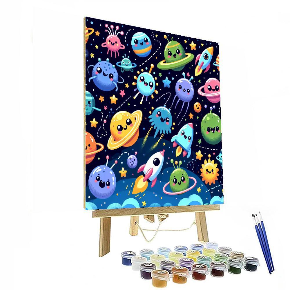 Colorful Outer Space Adventure Paint By Numbers Kits