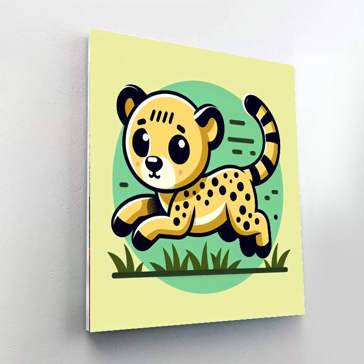 Curious Cheetah Cub Paint By Number