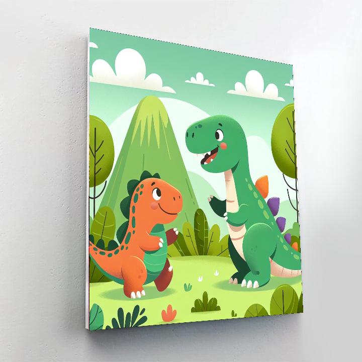 Fantastic Dinosaur Safari Paint By Numbers Art