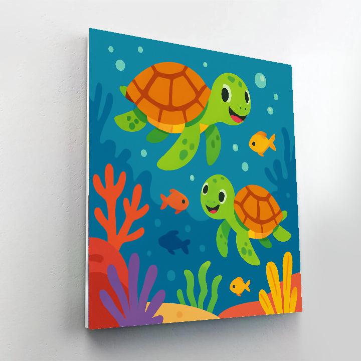 Joyful Sea Turtles Paint By Color