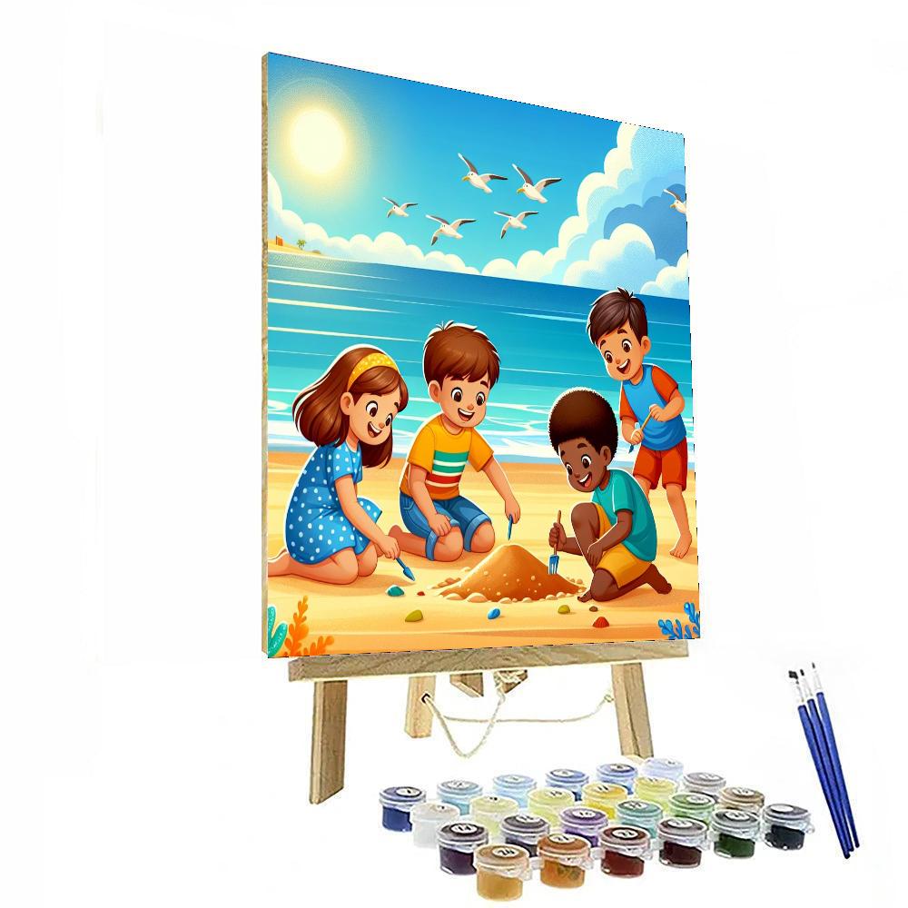 Sandy Beach Treasure Hunt Number Painting