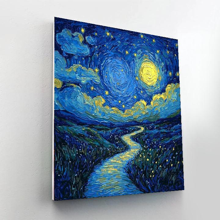 Vincent Van Gogh Inspired Starlit Pathways  Paint By Numbers
