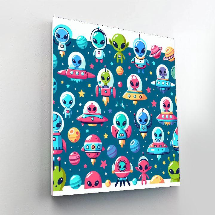 Friendly Alien Galaxy Paint By Numbers Kits