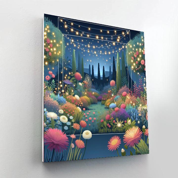 Enchanted Garden With Fairy Lights Painting By Numbers Kit