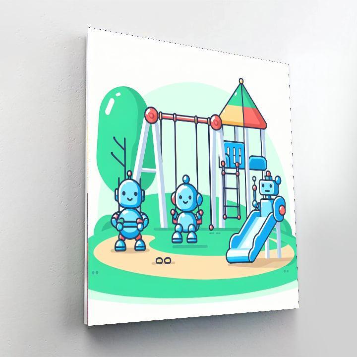 Robot Playground Adventure DIY Paint By Numbers