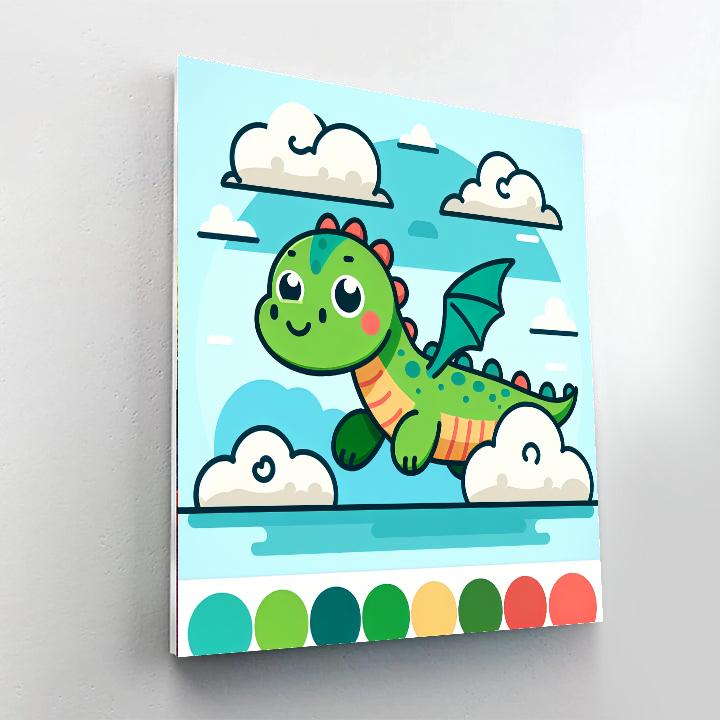 Whimsical Dragon's Flight Paint By Number