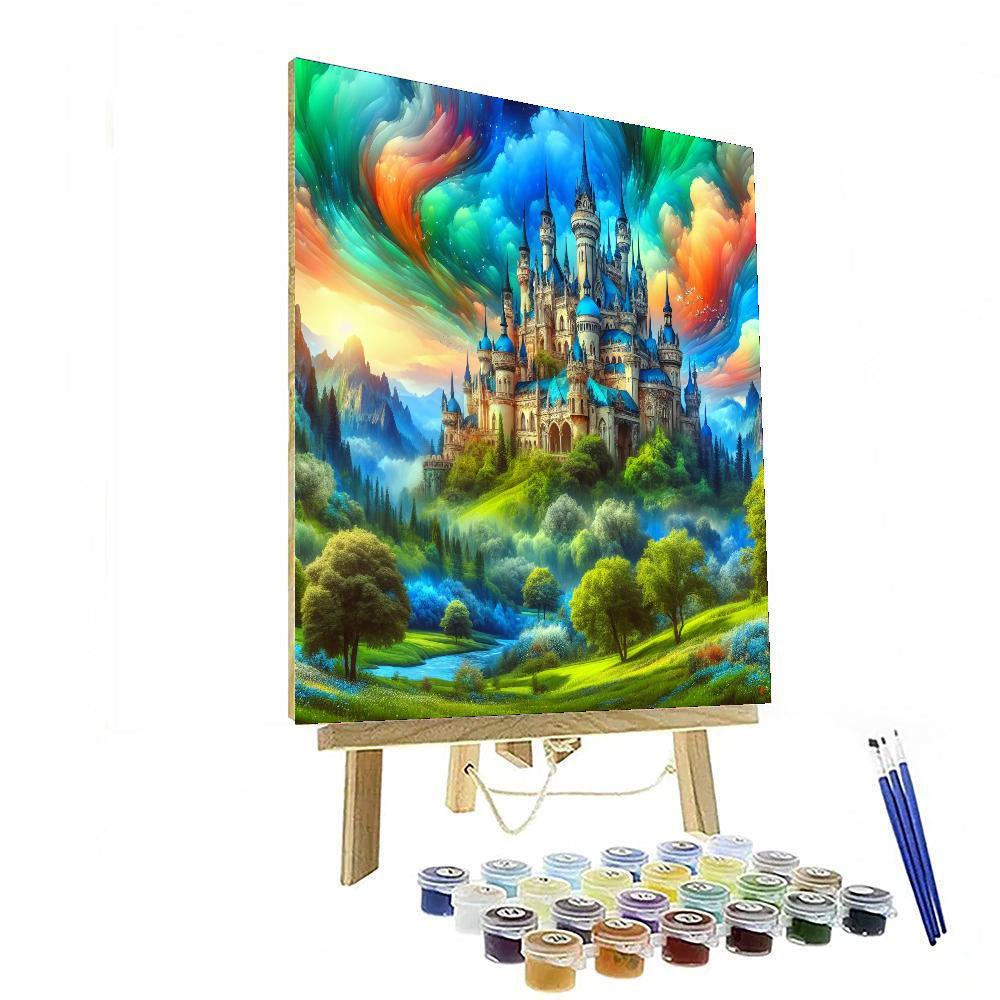 Fairytale Castle On A Hill DIY Paint By Numbers