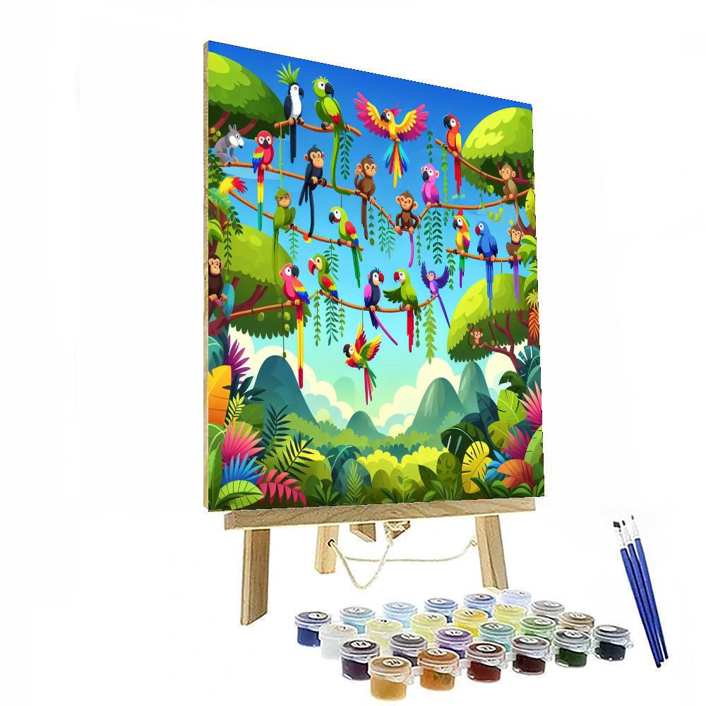 Jungle Gymnasts Adventure Paint By Numbers Art
