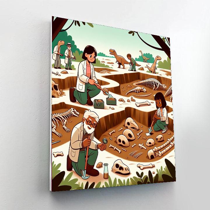 Dynamic Dinosaur Dig Paint By Numbers Art