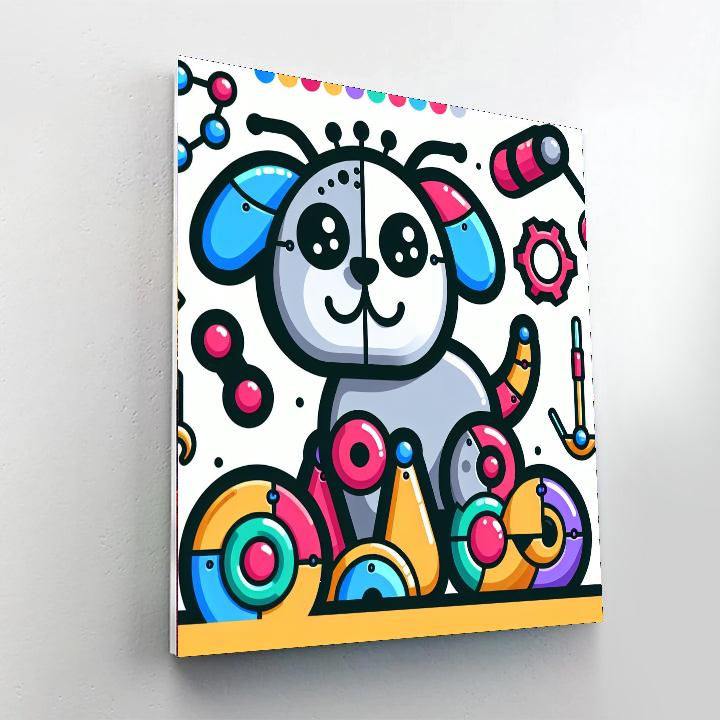 Jolly Robot Dog Numbered Painting Kits