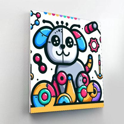 Jolly Robot Dog Numbered Painting Kits