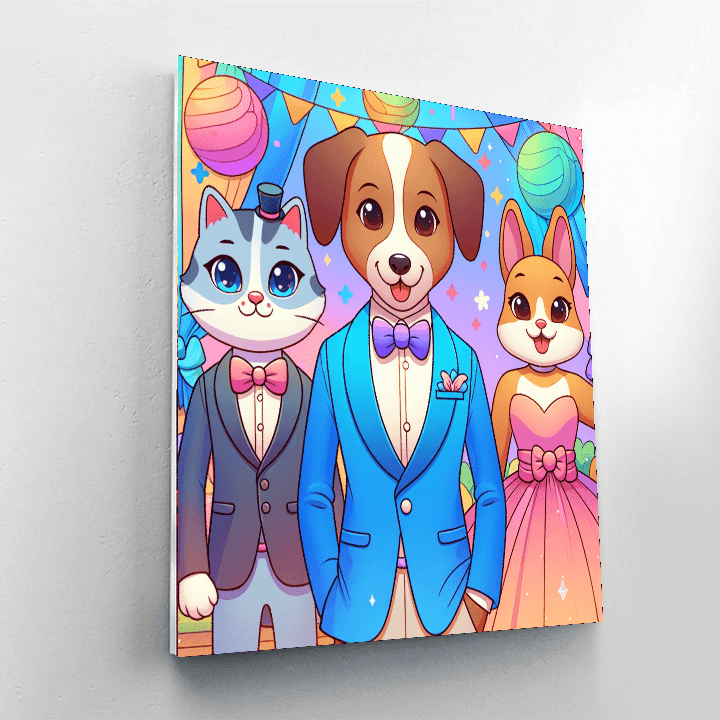 Animal Friends Gala Number Painting