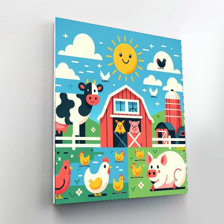 Charming Farmyard Gathering DIY Paint By Numbers
