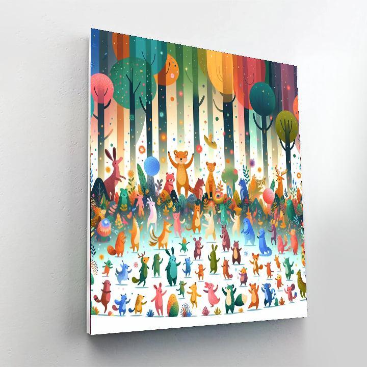 Woodland Creatures Gala Number Painting