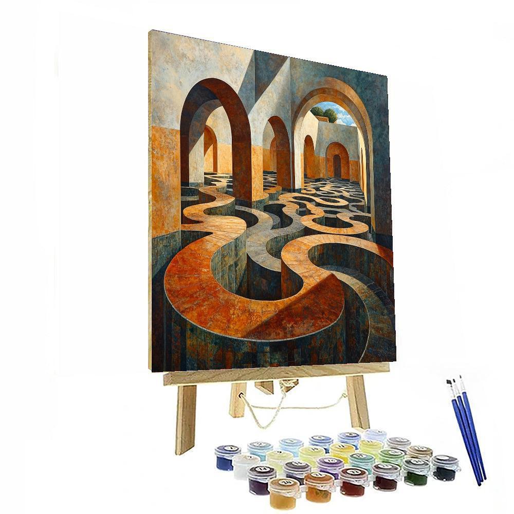 M.C. Escher Inspired Eternal Labyrinths  Paint By Numbers
