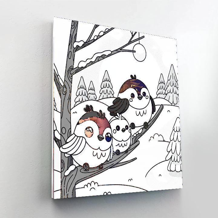 Cheerful Chickadees Paint By Number