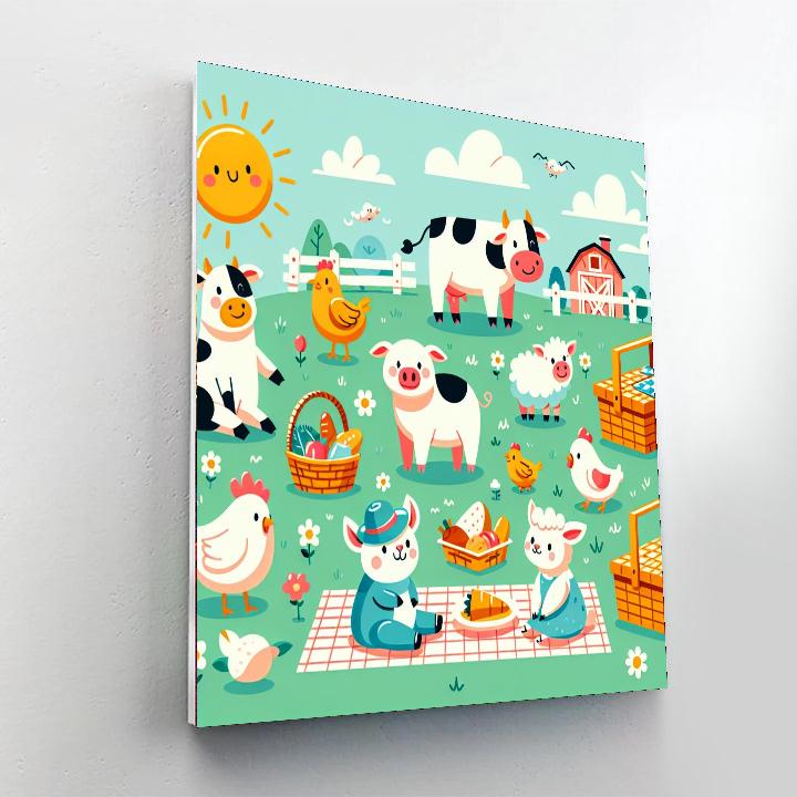 Sunny Farmyard Picnic Numbered Painting Kits