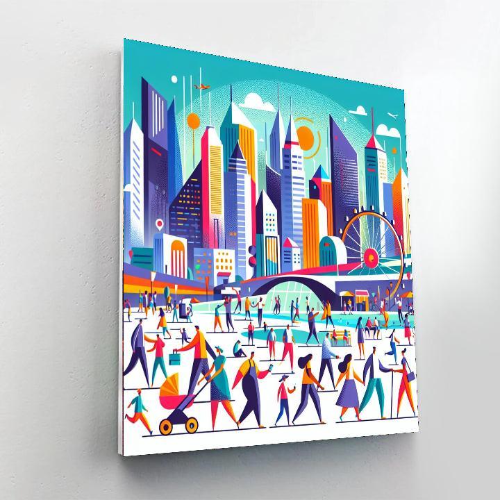 Cityscape Of Fun Number Painting