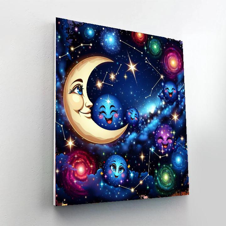 Starry Night Delight For Kids Numbered Painting Kits