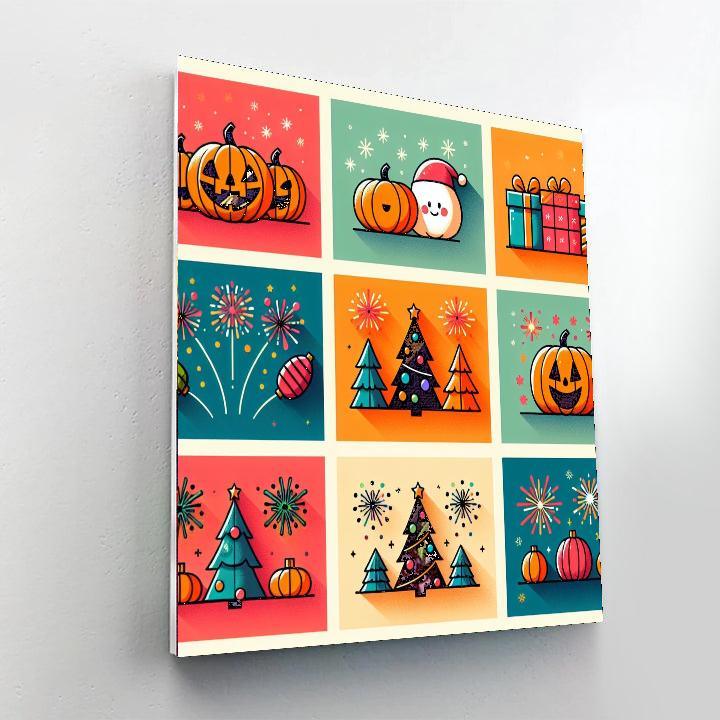 Festive Holidays Painting By Numbers Kit