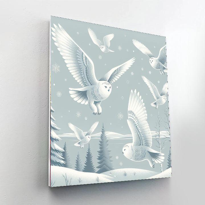 Snowy Owl Spectacle Painting By Numbers Kit