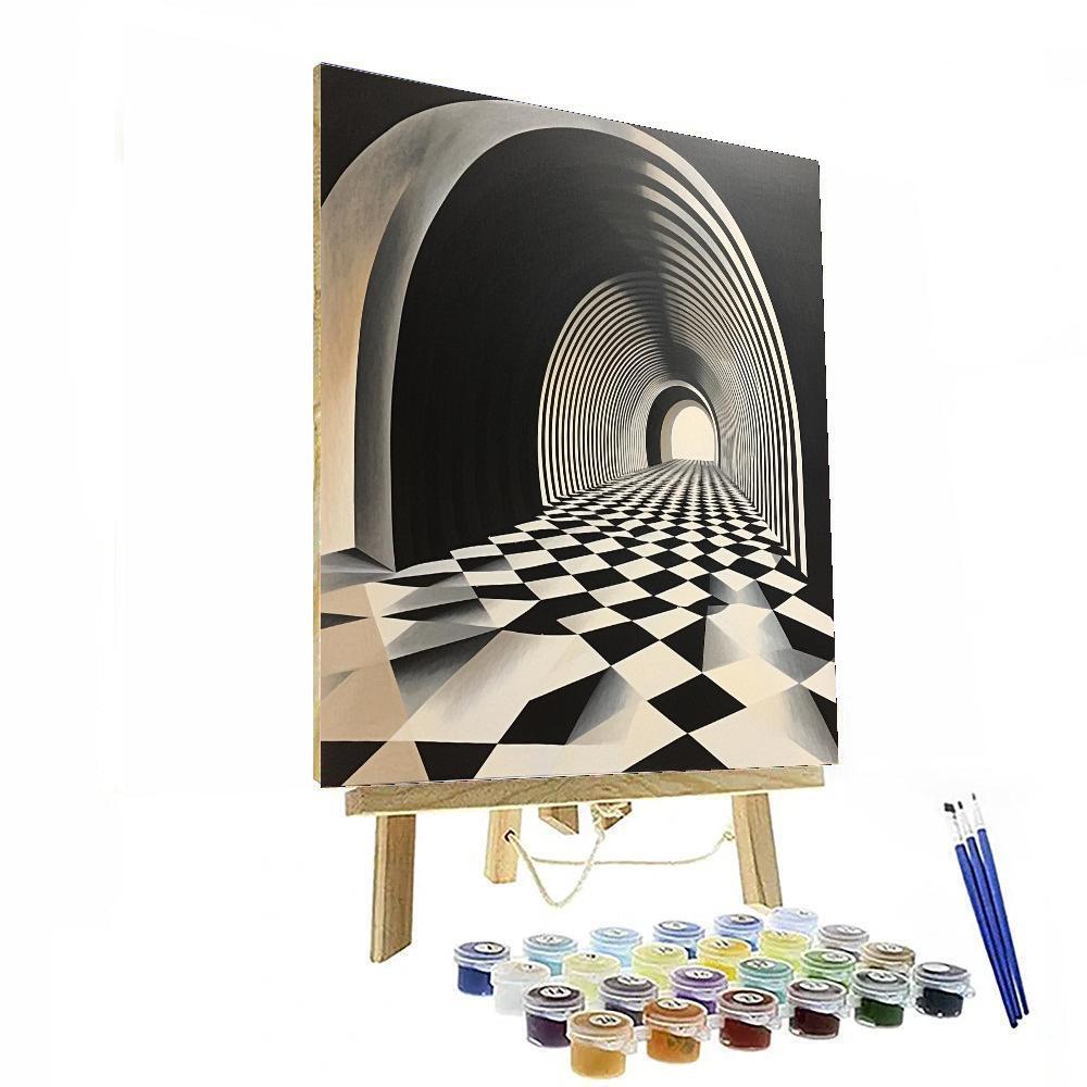 M.C. Escher Inspired Infinite Geometry  Numbered Painting Kits