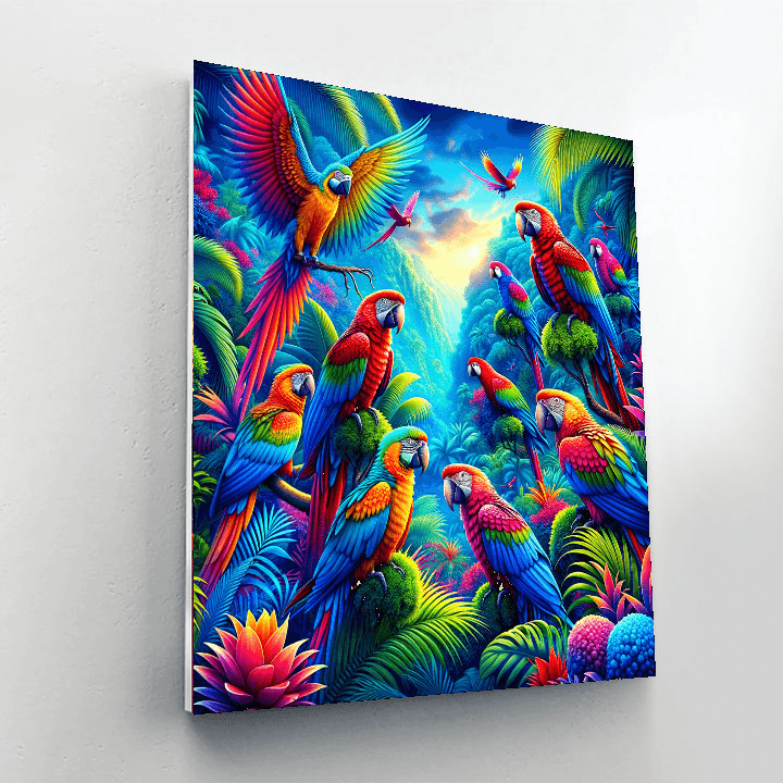 Colorful Parrot Paradise Paint By Numbers