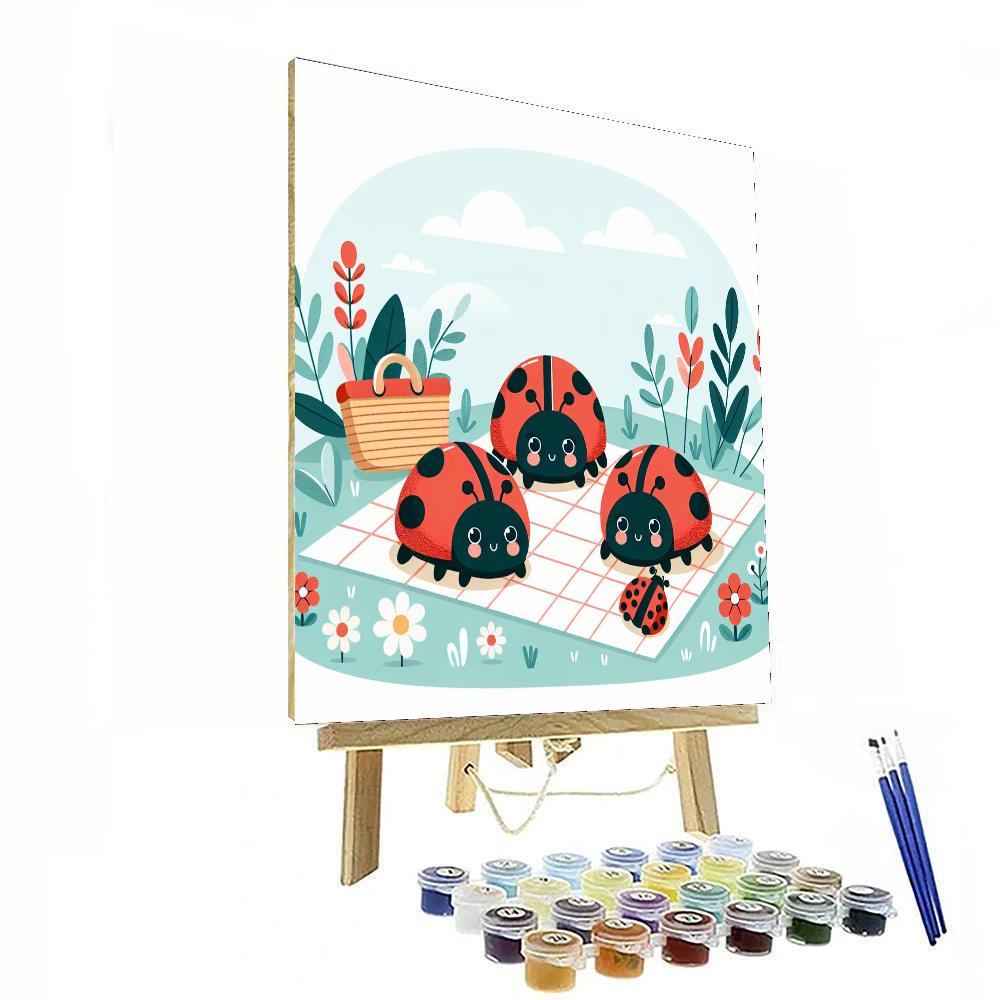 Charming Ladybug Picnic Paint By Color