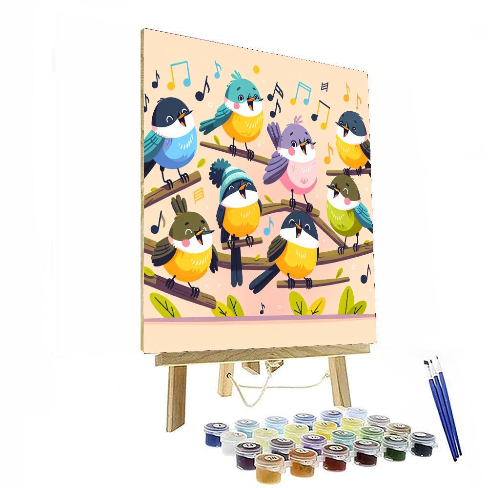 Charming Chickadee Chorus Painting Number Kit