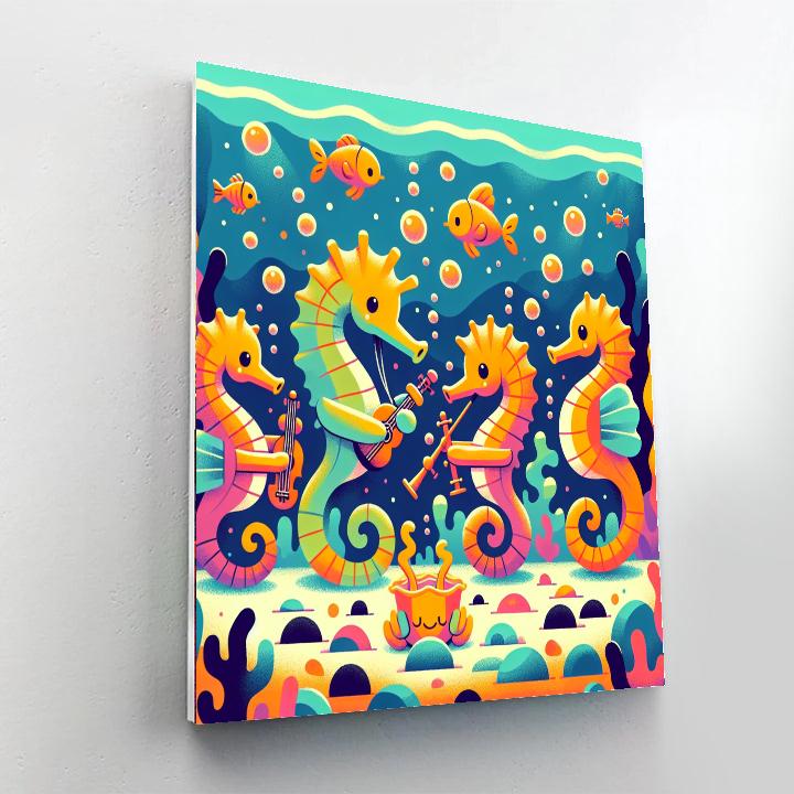 Singing Seahorse Symphony Painting Number Kit