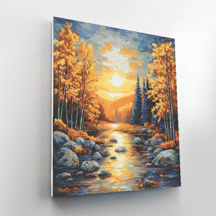 Zhao Mengfu Inspired Embers Of Autumn Twilight  Paint By Number