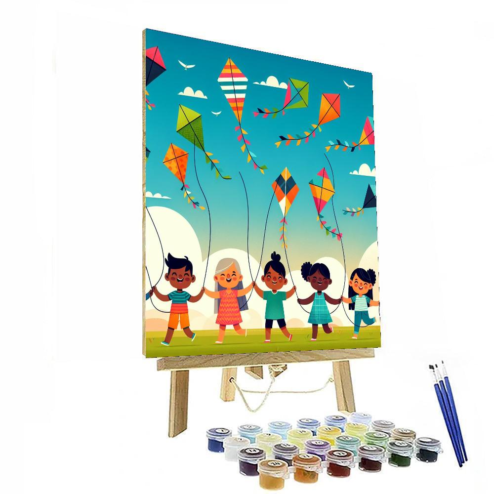 Festival Of Flying Kites Painting By Numbers Kit