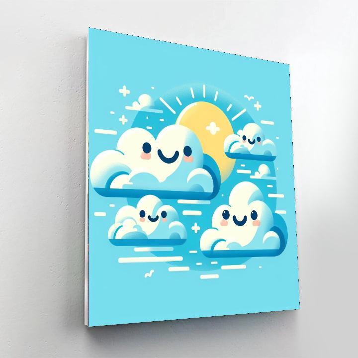 Happy Clouds Number Painting