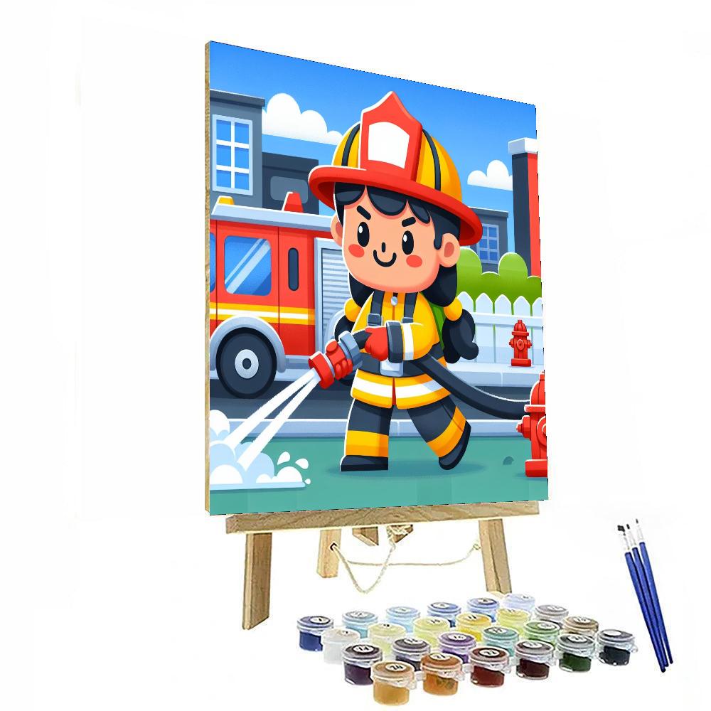Heroic Firefighters In Action Paint By Numbers
