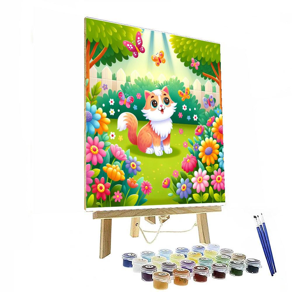 Curious Cat's Adventure Paint By Numbers Art