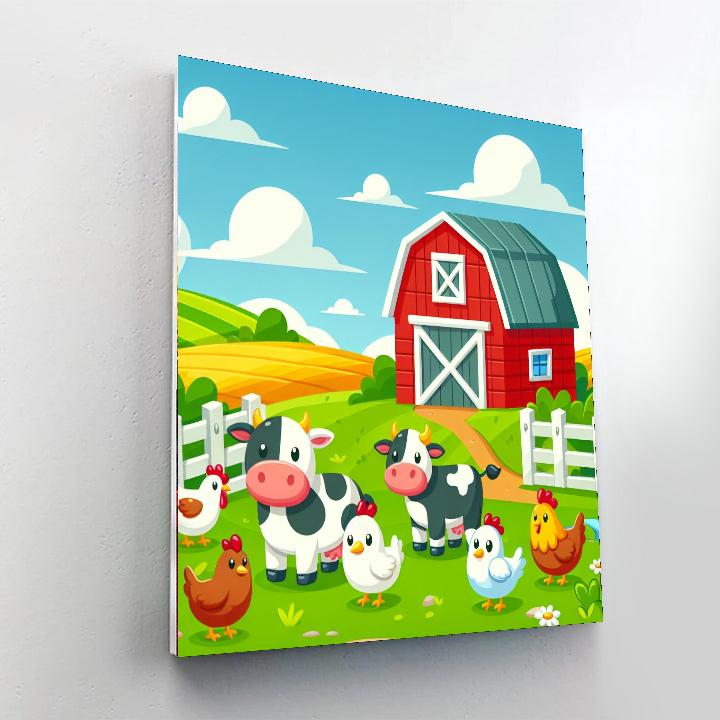 Sunny Day Farmyard Painting By Numbers Kit